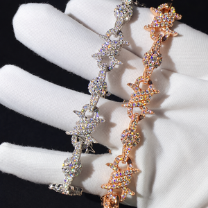 Bracelet à maillons de luxe pour homme en argent 925 avec diamants de laboratoire multicolores, bijoux de créateur - Product Image 5