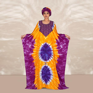 Caftán Farasha de Rayón para Eid y Ramadán, Diseño Abstracto ODM, Panel de Cuello Adornado, Mangas Amplias y Fluidas, Elegante, Largo hasta el Suelo - Product Image 3