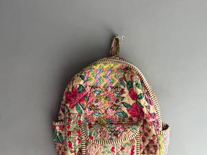 Mochila de Algodón Acolchada con Estampado Floral, Cierre de Cremallera, Estilo Bohemio, Unisex, Uso Diario, Capacidad Inferior a 20 Litros, REGALO PARA ELLA - Product Image 2