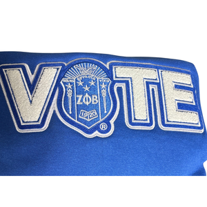 Sudadera de chenilla Zeta Phi Beta Sorority con letras griegas azules para mujer, talla estándar, cómoda, cuello redondo, para hermanas de la hermandad. - Product Image 4