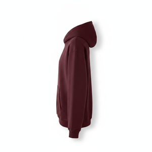 Sweat-shirt à capuche oversize pour homme, couleur bordeaux, en molleton de coton, avec poche kangourou, style streetwear décontracté, pour l'hiver - Product Image 1