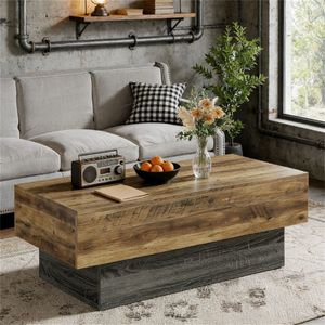 Tavolo da Pranzo Centrale in Stile Rustico, Tavolino da Caffè e Tavolino Laterale per Divano - Product Image 4
