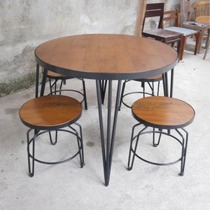 Mesa de Comedor de Bambú con Patas de Horquilla, Diseño Moderno de Mediados de Siglo, para Hotel y Hogar, Muebles de Madera de Java - Product Image 4
