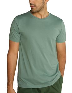 Chemise à manches courtes en tricot ajustée de qualité supérieure avec logo sur le devant pour homme, col rond - Product Image 3