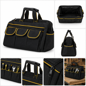 Heavy Duty Oxford Fabric Multi-Pocket Tool Bag with Adjustable Shoulder Strap for Electricians & Technicians - Product Image 3