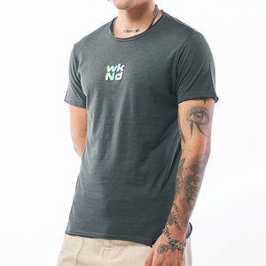 Camiseta de Manga Corta para Hombre, Talla Grande, Transpirable, Ligera, Estilo Urbano, Diseño en Blanco con Impresión Puff en Lona, Ecológica - Product Image 1