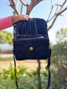 Bolso con flecos de cuero de gamuza Bolso bandolera de cuero para ocultar el pelo Bolsos elegantes Bolsos únicos de alta calidad para mujeres - Product Image 5