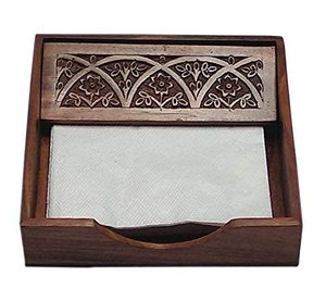 Handmade Wooden Napkin Holder Carved <b>Tissue</b> Box Dispenser Table Mat for Kitchen Dining <b>Wedding</b> - Product Image 2
