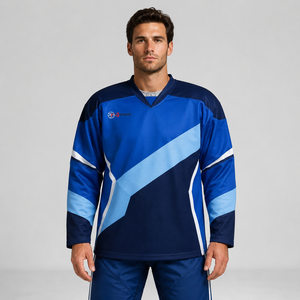 Maillot de hockey sur glace personnalisé de qualité supérieure, impression par sublimation intégrale, matière polyester, construction respirante, confort optimal - Product Image 1