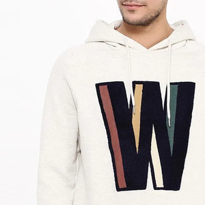 High Quality Cotton Blended Chenille Embroidery Hoodie Long Sleeve Winter <b>Thick</b> <b>Fleece</b> Pocket Oversized Solid Quick Dry - Product Image 5