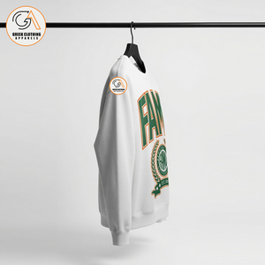 โลโก้แบบกำหนดเองสำหรับเสื้อสเวตเชิ้ต FAMU สีเขียวส้ม คอโอเวอร์ไซส์ หนัก 370 กรัม ยูนิเซ็กส์ สไตล์วิทยาลัย สตรีทแวร์ ผ้าฝ้าย 100% - Product Image 3
