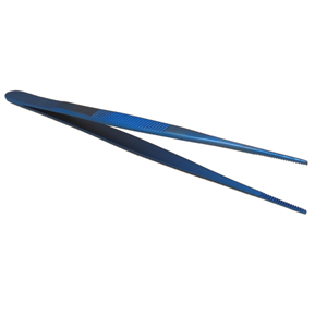Blue Stainless Steel Chef Tweezers Used for Chef Plating and Useful for Chef Straight Fine Precision Food Plating and Garnishing - Product Image 6