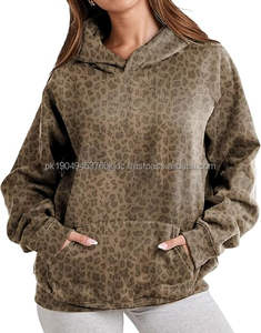 Sudadera con Capucha de Leopardo para Mujer, Oversize, Estampado de Guepardo, Manga Larga, Estilo Y2K, Gráfica - Product Image 1