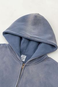 Sweat-shirt épais personnalisé de haute qualité avec logo, fermeture éclair, coupe oversize, pour hommes, veste à capuche unisexe en coton - Product Image 6