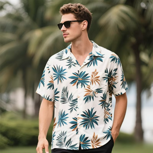 เสื้อเชิ้ตฮาวายลำลองพิมพ์ลายดอกไม้สำหรับผู้ชาย เสื้อชายหาดคอวี ผ้าโพลีเอสเตอร์ ไซส์ใหญ่ สำหรับใส่ไปเที่ยวทะเลหรือปาร์ตี้ฤดูร้อน - Product Image 5