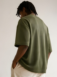 Camiseta Unisex Extra Grande con Tejido Waffle, Algodón de Lujo y Comodidad, Corte Relajado, Estilo Casual Urbano para Uso Diario - Product Image 5