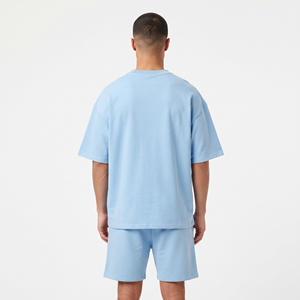 Ensemble 2 pièces décontracté surdimensionné pour hommes, 100 % coton, couleur unie, qualité supérieure, vente en gros - Product Image 3