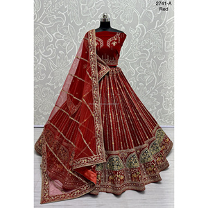 Indian Bridal Wear Velvet Collections FZBELLA para novia con Zarkhan Work by Fabzone - Product Image 6