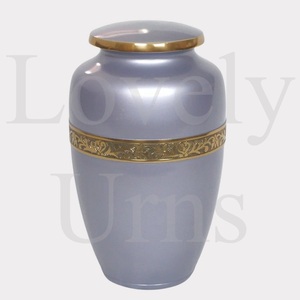 Soft silver cremation urn adult medium <b>keepsake</b> <b>memorial</b> ashes container elegant calming design - Product Image 2