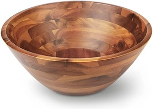 Ensaladera Grande de Madera de Acacia Hecha a Mano con Diseño Moderno, Acabado Pulido, Ecológica, Comercial, Personalizable y en Stock - Product Image 4