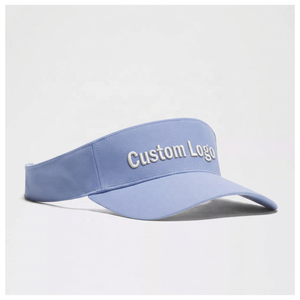 Custom Logo Sport Visor Embroidered <b>Light</b> Blue Visor Adjustable Unisex Golf Cap Breathable Mesh 5-Panel <b>Hat</b> Spring Summer Casual - Product Image 1
