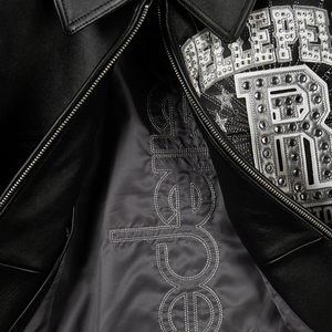 OEM Fashion Design Varsity Men's Winter <b>Jacket</b> New Arrival Heavy Embroidery <b>Rhinestone</b> Waterproof Windproof Vintage Decoration - Product Image 2