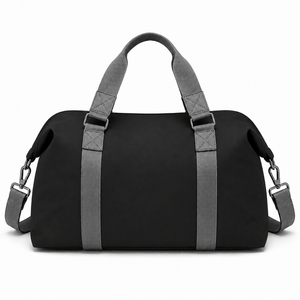Black Charcoal Grey Custom Premium <b>Duffel</b> <b>Bag</b> Water Resistant Travel Weekender Adjustable Strap OEM Gym Holdall <b>Bag</b> Wholesale - Product Image 4