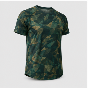 Camiseta de Manga Corta para Hombre con Estampado de Camuflaje Angular Verde Selva, Modelo MTS-CAMO-0006 - Product Image 2