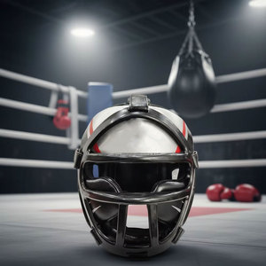 Protège-tête de boxe en cuir noir et marron, équipement de protection avec fermeture auto-agrippante pour adultes, unisexe, utilisation universelle - Product Image 6