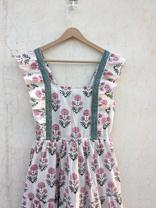 Robe imprimée à la main, imprimé floral, fabriquée en Inde, robe imprimée à la main, robe en coton à volants pour femmes - Product Image 5