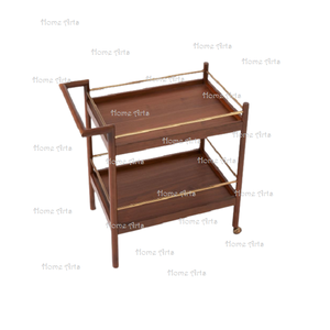 Admirable Design Brown Color Food <b>Serving</b> <b>Trolley</b> Prime Quality Wooden And Iron <b>Serving</b> <b>Trolley</b> For Hotel Use - Product Image 1