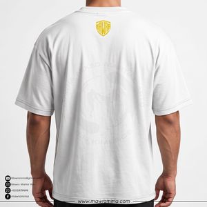 Mawra T-shirt blanc à manches courtes pour hommes avec imprimé de lettres sur le devant, col rond, coupe décontractée, respirant - Product Image 2