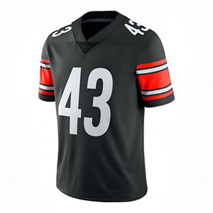 Uniforme de football imprimé sur mesure, style abstrait turquoise, manches courtes, col rond respirant, nom et numéro personnalisés, 100% - Product Image 3