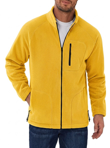 Veste en polaire vert olive pour homme, fermeture éclair intégrale, col montant, coupe décontractée, coupe-vent, vêtements d'extérieur, saison hivernale, coupe régulière, doublure en sherpa - Product Image 5