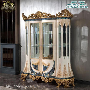 Curio sculpté en feuille de Style baroque de luxe pour Villa Curio de Style français pour salle à manger Cottage classique Curio sculpté haut de gamme - Product Image 6