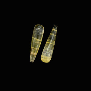 Pierres précieuses de qualité supérieure, quartz citron jaune naturel, gouttes lisses de 9x30 mm, pierres brutes pour la création de bijoux, boucles d'oreilles. - Product Image 5