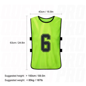 Maillots de football à séchage rapide, dossards d'entraînement de football pour jeunes, gilets de match respirants en maille, numérotés pour l'entraînement d'équipe - Product Image 2