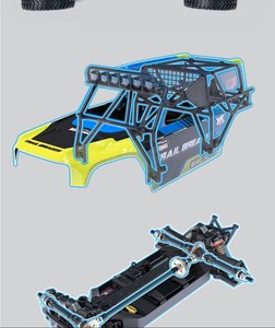 Coche de Control Remoto Eléctrico a Escala 1:10, 6 Canales, Listo para Usar, para Exteriores, Azul y Amarillo - Product Image 5