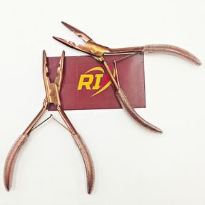 Pinzas Profesionales para Extensiones de Cabello Color Oro Rosa, Herramienta de Acero Inoxidable para Cerrar Anillos Micro, para Uso en Salón, Venta al Por Mayor OEM - Product Image 3