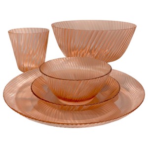 Assiettes écologiques à motif côtelé PGT MIT (lot de 6 couleurs) pour la maison et le camping - Product Image 1
