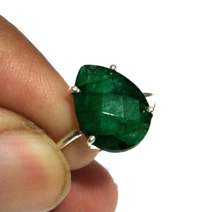 Anillo de Esmeralda Verde Natural, Plata de Ley 925, Joyería Hecha a Mano, Anillo de Diseño, Venta al Por Mayor - Product Image 1