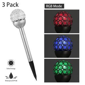IP44 impermeabile 3 pz RGB sfera solare giardino luci all'aperto paesaggio decorazione di natale lampada ad energia solare - Product Image 5