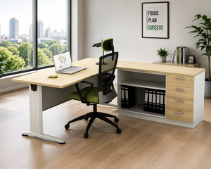 Sistema de Oficina AY, Escritorio de Oficina Rectangular Moderno, Acabado en Melamina, Diseño Independiente para Uso Comercial y en el Hogar - Product Image 1