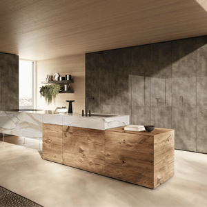 ตู้ครัวสำเร็จรูป JY Project ดีไซน์หรูหราทันสมัย ชุดตู้ MDF คุณภาพสูง แผงและท็อปครัวเป็นมิตรกับสิ่งแวดล้อม ทำความสะอาดง่าย - Product Image 1