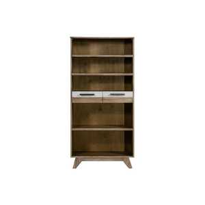 <b>Wooden</b> Tall Bookshelf With 2 Drawers, Modern Storage Cabinet For Living Room, Bedroom And Home Office Furniture - Product Image 1