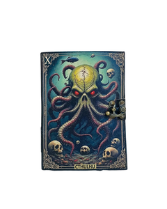 Cthulhu Leather Journal Handmade Gothic Grimoire <b>Notebook</b> Vintage Mythical Horror Diary <b>Book</b> for Writing and Sketching - Product Image 1