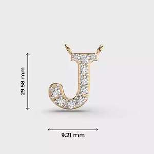 Colgante Unisex con Letra J de Moissanita, Plata de Ley 925 con Baño de Rodio, Corte Brillante Redondo, Ideal para Fiestas y Eventos - Product Image 1