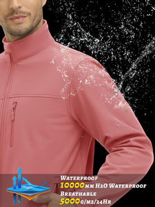Chaqueta Softshell Personalizada de Alta Calidad para Hombre, Cuello Alto, Impermeable, con Logotipo Frontal, Estilo Urbano, Sin Capucha, Fabricación OEM - Product Image 4
