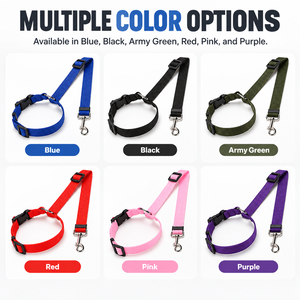 Cinturón de Seguridad para Perros y Gatos, Correa de Sujeción Ajustable de Nailon para el Reposacabezas del Coche, Arnés de Seguridad para Viajes - Product Image 5