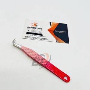 Pince à épiler en acier durable, design cœur, pour cils, volume, avec impression de logo personnalisé, collection de Noël - Product Image 6